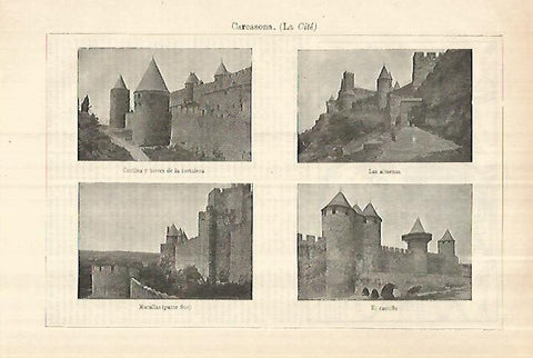 LAMINA ESPASA 28316: Vista de Carcassone Francia