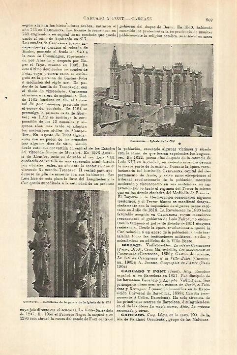 LAMINA ESPASA 28317: Iglesia de Carcasona Francia