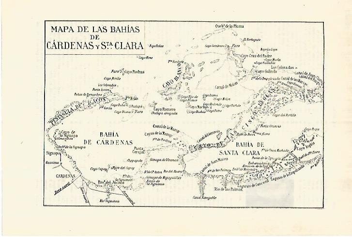 LAMINA ESPASA 28321: Mapa de las bahias de Cardenas y Santa Clara
