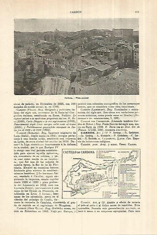 LAMINA ESPASA 28326: Plano del castillo de Cardona Barcelona