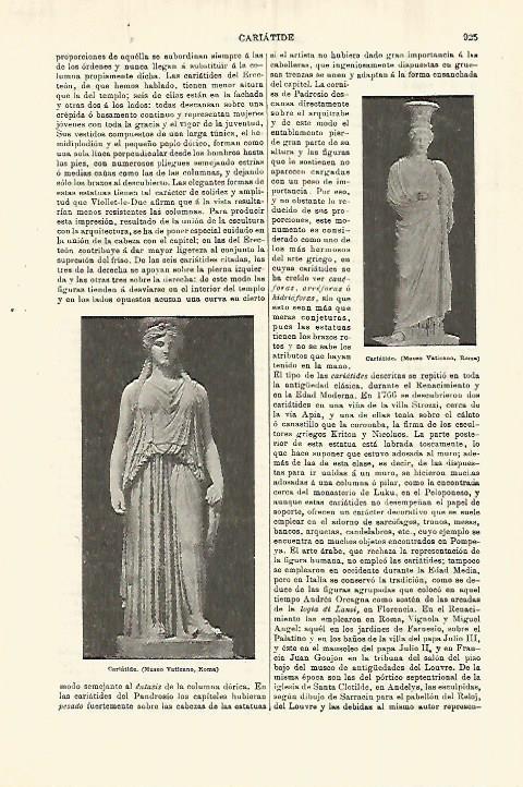 LAMINA ESPASA 28333: Cariatides en el Museo Vaticano