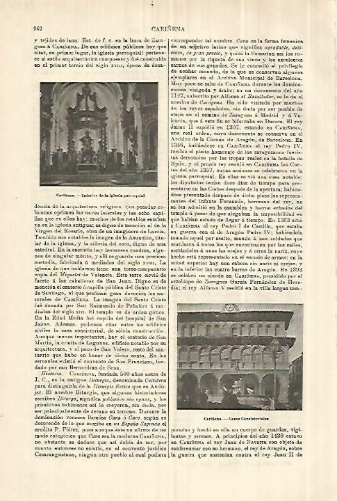 LAMINA ESPASA 28342: Iglesia de Cariñena