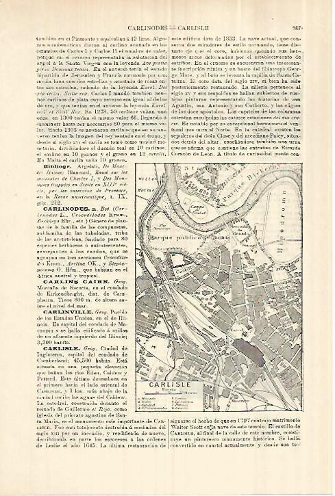 LAMINA ESPASA 28344: Plano de Carlisle Inglaterra