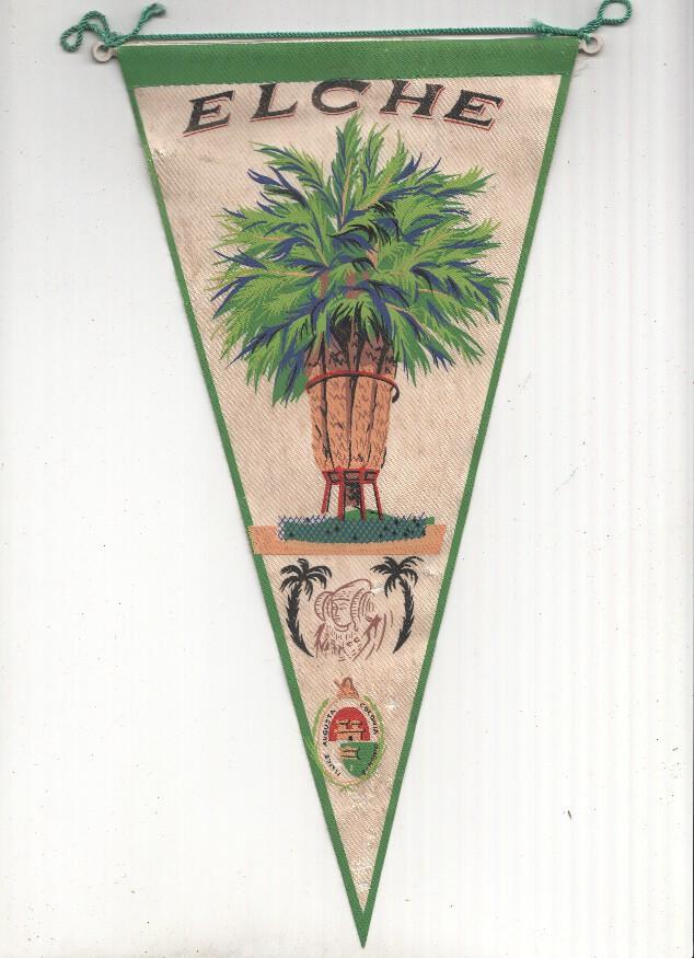 BANDERIN: ELCHE - Ilustracion de la Palmera Imperial y la Dama de Elche