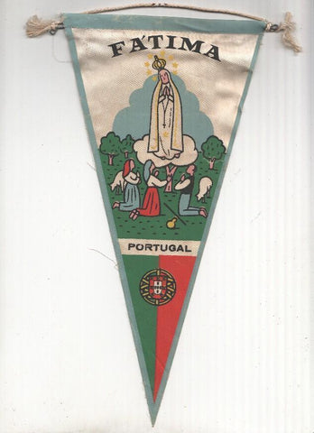 BANDERIN: PORTUGAL - ILUSTRACION de FATIMA, campesinos y escudo de Portugal