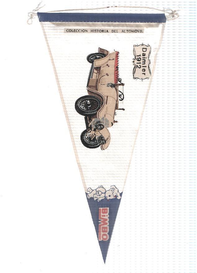 Banderin de tela de la Coleccion: Historia del Automovil de BIMBO Numero 11A: DAIMLER 1912