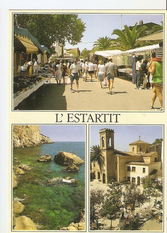 Postal 042338 : LEstartit (Costa Brava). El mercat. El Molinet. Plaça de lesglesia