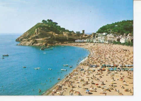 Postal 029103 : Tossa de Mar. Costa Brava, Playa del Raco. Al fondo la Villa Vella