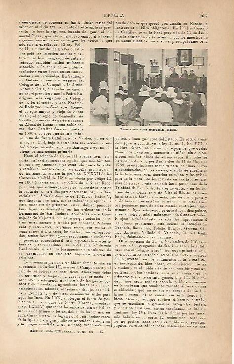 LAMINA ESPASA 18940: Escuela de Melilla para niños de Marruecos