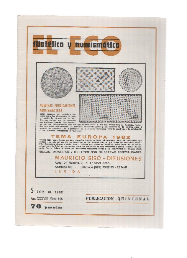 El Eco Filatelico y Numismatico numero 0816: Andalucia: Los filatelistas no cuentan
