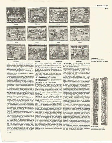 LAMINA LAROUSSE 70231: Calendario de un misal del siglo XVI