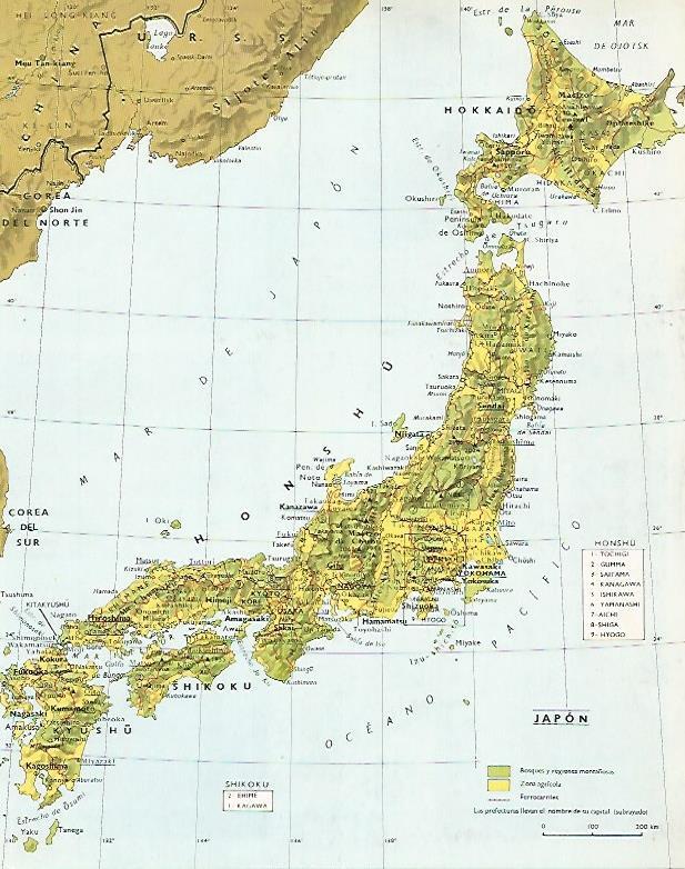 LAMINA LAROUSSE 70237: Mapa de Japon