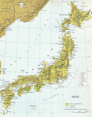 LAMINA LAROUSSE 70237: Mapa de Japon