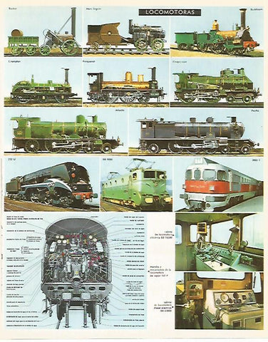 LAMINA LAROUSSE 70242: Locomotoras