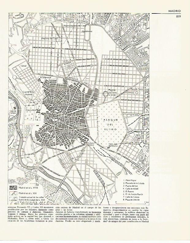 LAMINA LAROUSSE 70252:Plano del centro de Madrid 