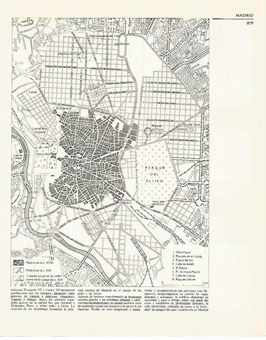 LAMINA LAROUSSE 70252:Plano del centro de Madrid 