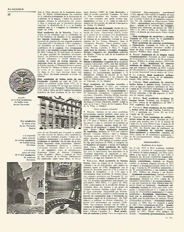 LAMINA LAROUSSE 70260: Reales Academias de España