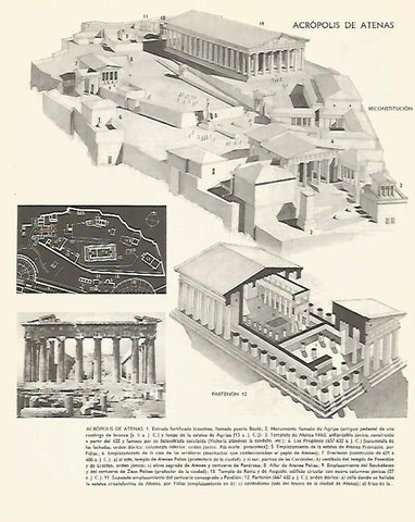 LAMINA LAROUSSE 70261: Acropolis de Atenas