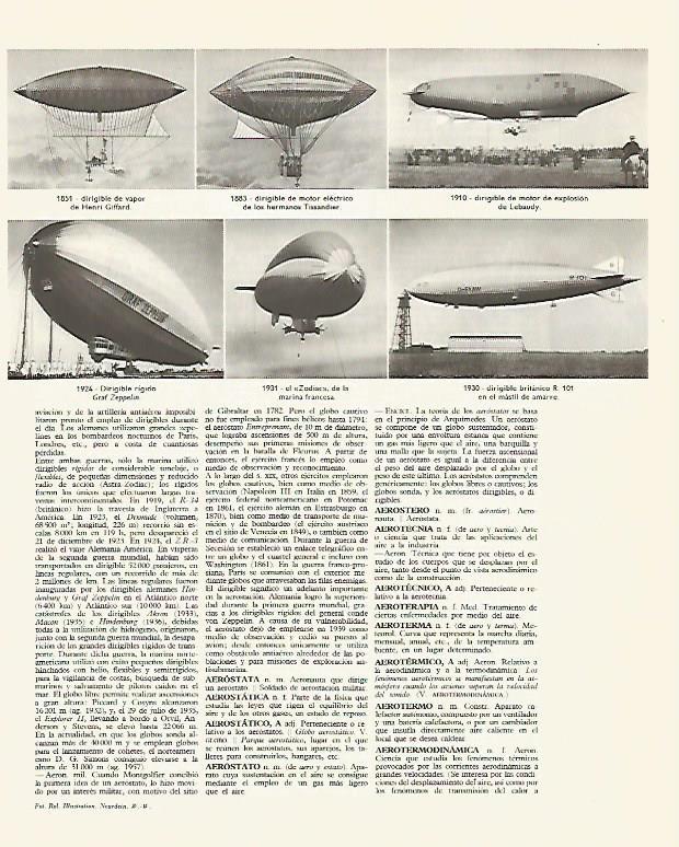 LAMINA LAROUSSE 70265: Tipos de zeppellin