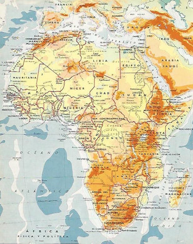 LAMINA LAROUSSE 70266: Mapa de Africa