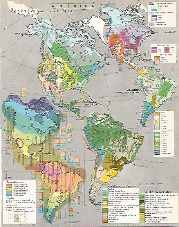 LAMINA LAROUSSE 70278: Mapa de los climas de America