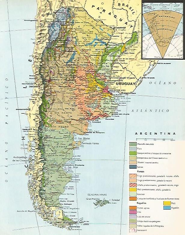 LAMINA LAROUSSE 70282: Mapa de Argentina