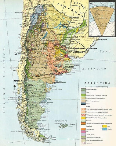 LAMINA LAROUSSE 70282: Mapa de Argentina