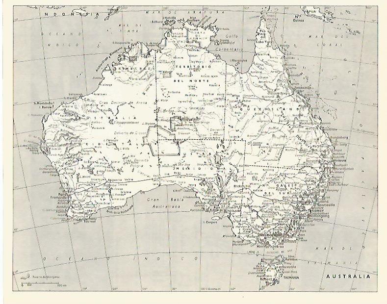 LAMINA LAROUSSE 70292: Mapa de Australia
