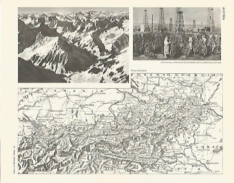 LAMINA LAROUSSE 70294: Mapa de los Alpes de Austria