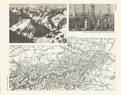 LAMINA LAROUSSE 70294: Mapa de los Alpes de Austria