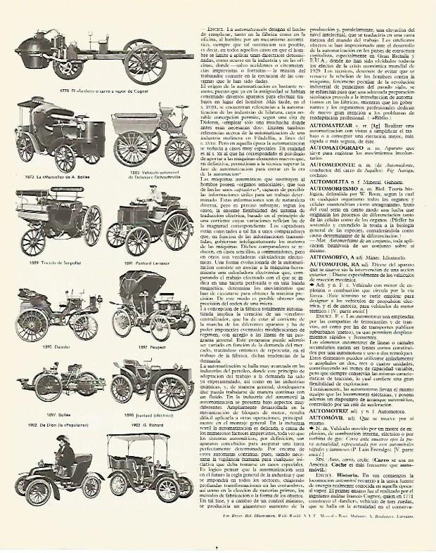 LAMINA LAROUSSE 70295: Automoviles del siglo XIX