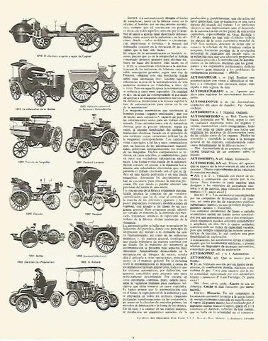LAMINA LAROUSSE 70295: Automoviles del siglo XIX