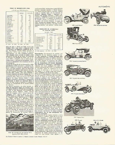 LAMINA LAROUSSE 70296: Automoviles desde 1903 a 1922