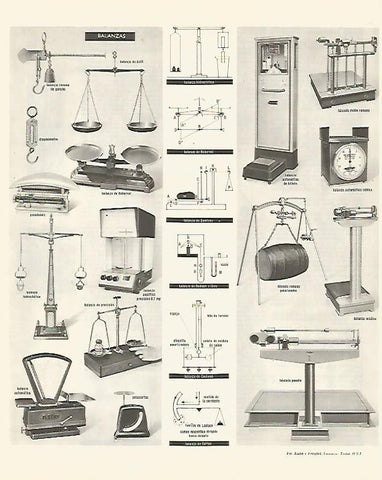 LAMINA LAROUSSE 70300: Tipos de balanzas