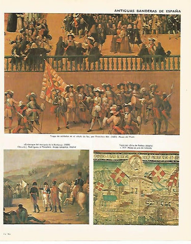LAMINA LAROUSSE 70301: Antiguas banderas de España