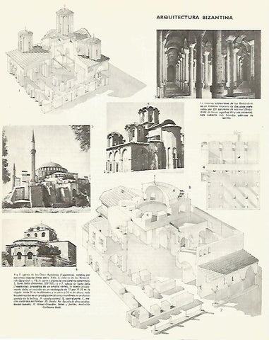 LAMINA LAROUSSE 70310: Arquitectura de Bizancio