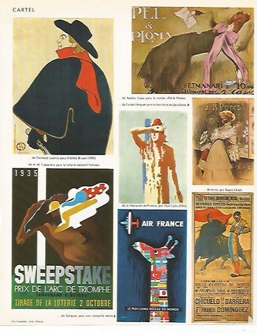 LAMINA LAROUSSE 70324: Cartel de Toulouse Lautrec Ramon Casas y Ruano Llopis