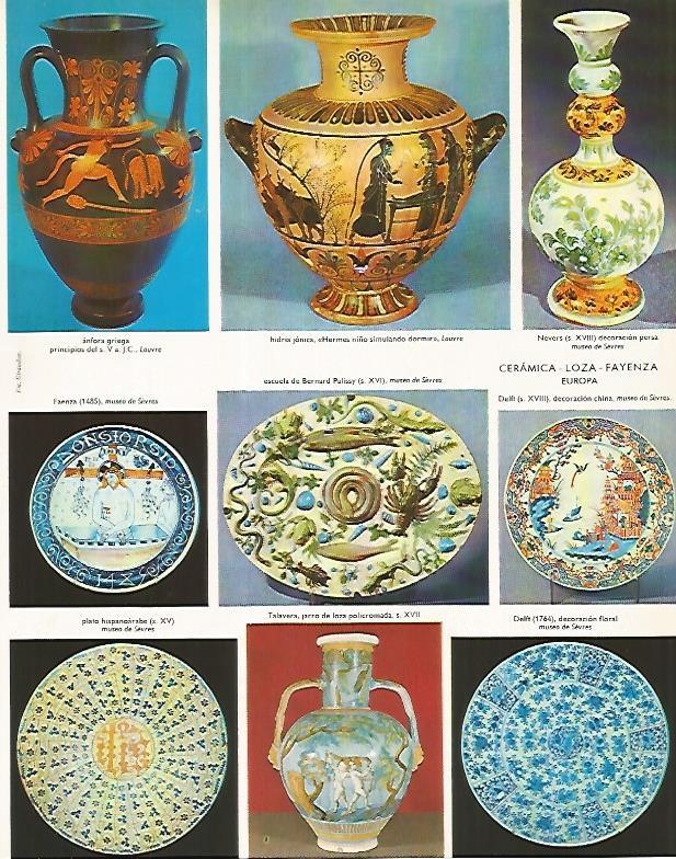 LAMINA LAROUSSE 70328: Vasos y platos de ceramica