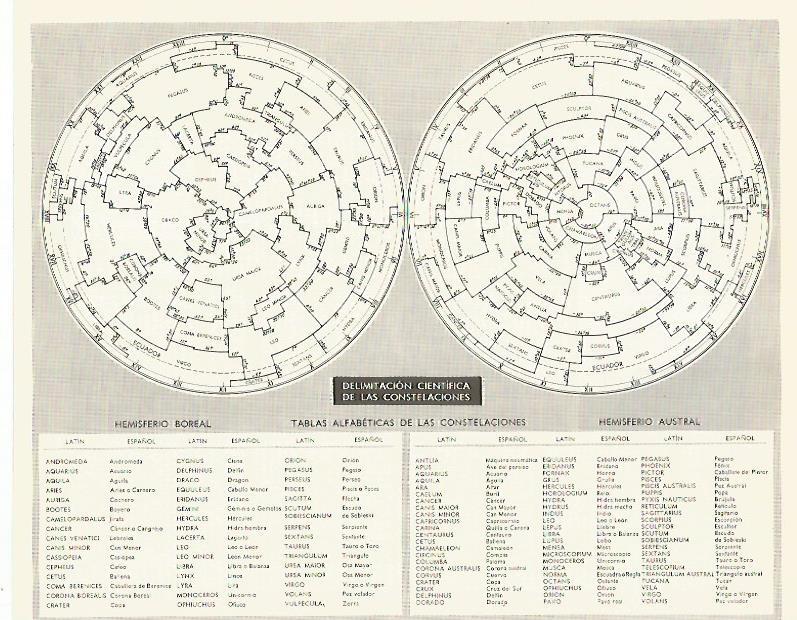 LAMINA LAROUSSE 70332: Delimitacion cientifica de las constelaciones