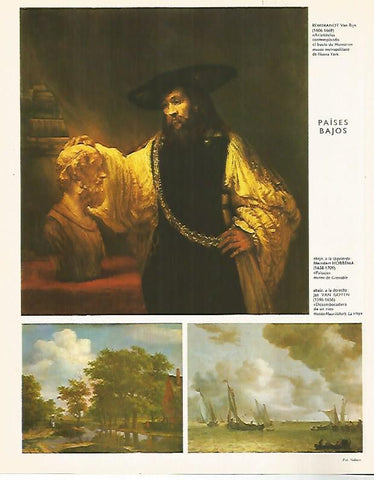 LAMINA LAROUSSE 70336: Aristoteles contemplando el busto de Homero por Rembrandt