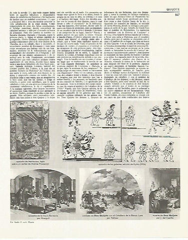LAMINA LAROUSSE 70349: Ediciones varias de El Quijote
