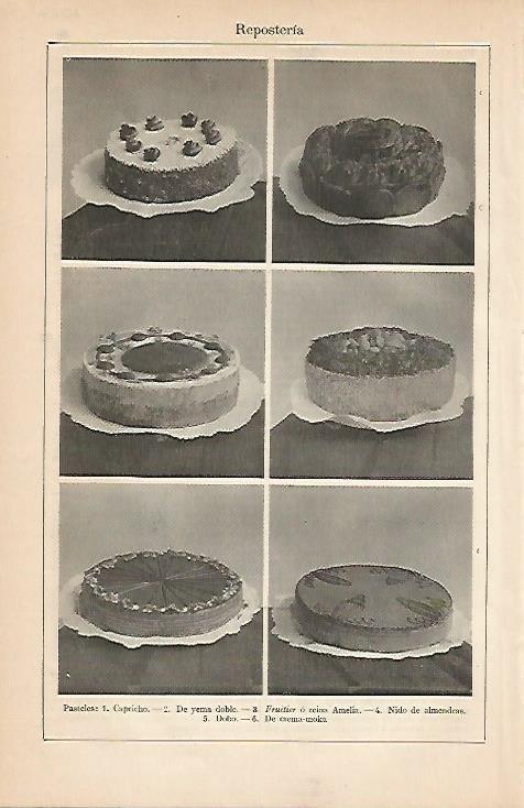 LAMINA ESPASA 1027: Tipos de pasteles
