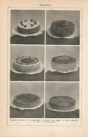 LAMINA ESPASA 1027: Tipos de pasteles