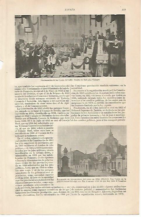 LAMINA ESPASA 10182: Las Cortes en la primera mitad del siglo XIX. Madrid