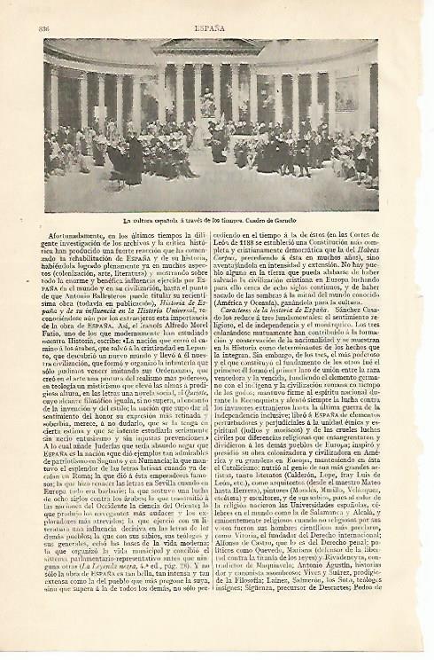 LAMINA ESPASA 10260: La cultura española a traves de los tiempos por Garnelo