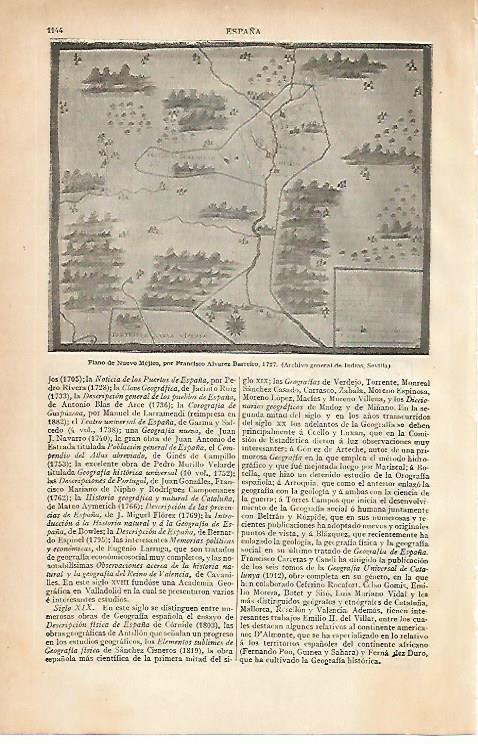 LAMINA ESPASA 10332: Plano del Nuevo Mundo por Alvarez Barreiro en 1727