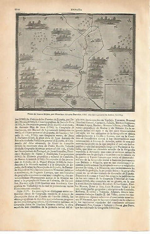 LAMINA ESPASA 10332: Plano del Nuevo Mundo por Alvarez Barreiro en 1727