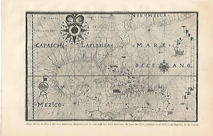 LAMINA ESPASA 10335: Mapa de las Antillas y del seno mexicano