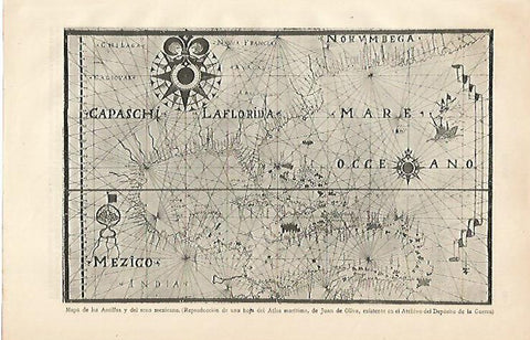 LAMINA ESPASA 10335: Mapa de las Antillas y del seno mexicano