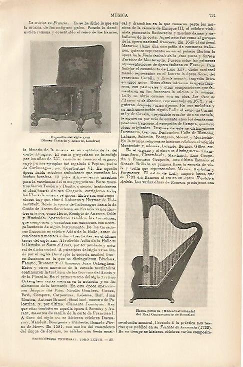 LAMINA ESPASA 10439: Organillo del siglo XVIII
